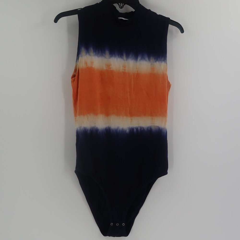 Ninety Percent Blue Orange Tie Dye Style Rita Bodysuit Size Medium
